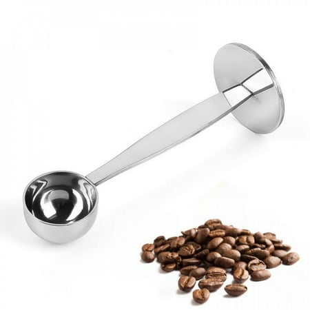 

Abcelit 2 in 1 Coffee Measuring Scoop Stainless Steel Espresso Tamper Portable Kitchen Coffee Bean Press Tools