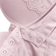 Gamivast 3 Pack Plus Size Bras for Women, Front Closure Button Bras, Push Up Wirefree Bra Daily Wear Bras, Full Coverage Bras Everyday Bra PinkL Brasier Sin Varillas Para Mujer