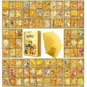 "110 PCS TCG Gold Foil Assorted Cards ( GX Rare Cards V Series Cards Vmax Rares, EX Card, Common Card"