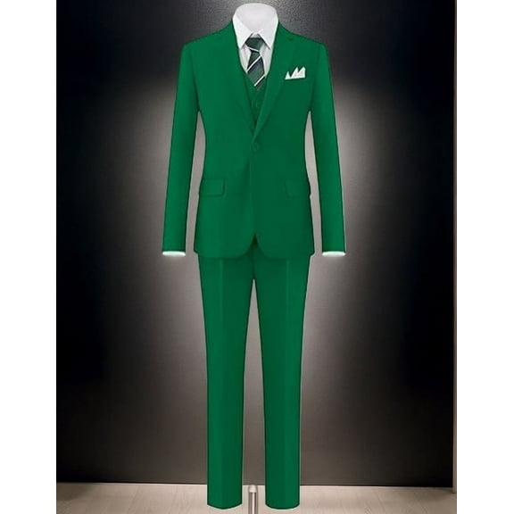 Lycody Boys Classic Formal Slim Suit Set for Teens Kids Size 2-20, Adjustable Waist for Wedding Summer