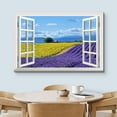 thumbnail image 3 of wall26 Canvas Print Wall Art Window View Landscape Purple Lavender Flowers Nature Wilderness Photography Modern Art Rustic Scenic Colorful Multicolor for Living Room, Bedroom, Office - 16"x24&qu, 3 of 5