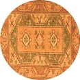 thumbnail image 1 of Ahgly Company Indoor Round Oriental Orange Traditional Area Rugs, 3' Round, 1 of 1