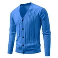 thumbnail image 6 of Mens Fall Sweaters, Cardigan Sweater for Men Lightweight Open Front Casual Knitted Solid Color Button Down Long Sleeve Coats XS-2XL, 6 of 6