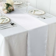 Efavormart WHITE Premium Polyester Table Top Runner For Weddings Birthday Party Banquets Decor Fit Rectangle and Round Table