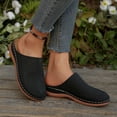 thumbnail image 3 of Rokment Orthopedic Clogs and Mules for Women 2026 Beach Summer Comfortable Breathable Leather Closed Toe Platform Wedges Half Slippers Walking Nursing Dress Slides Sandals Black Size 6.5, 3 of 5