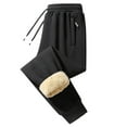 thumbnail image 2 of Men's Heavyweight Sherpa Pants Fleece Lined Jogger Sweatpants, Drawstring Active Pants with Zipper Pockets, 2 of 7