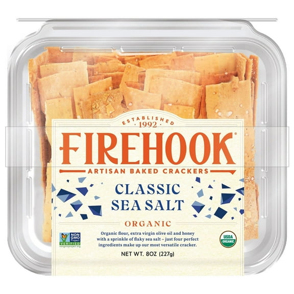 Firehook Artisan Baked Sea Salt Crackers, 8 Ounce (Pack of 2)