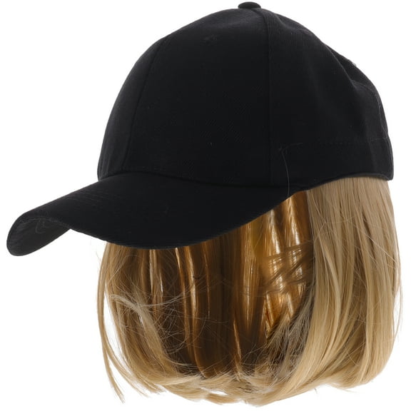 landege Wig Hat Short Straight Wig Hat Baseball Cap with Hair Extensions for Women