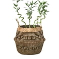 thumbnail image 3 of Cesta de flores tejida de ratán hecha a mano plegable, almacenamiento de ropa de algas marinas, decoración del hogar, 1 unidad, nueva, 3 of 4