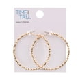 thumbnail image 5 of Time and Tru Adult Women's Gold Tone Textured Metal Hoop Earring, 5 of 5