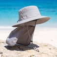 thumbnail image 5 of Sun Hat Upf 50+ Wide Brim Bucket, Breathable Fishing Hat with Neck Flap, Summer UV Protection Hat for Men and Women, 5 of 6