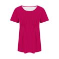 thumbnail image 4 of Rezuofi 1 Pcs Womens T Shirts Short Sleeve Pleated Dressy Casual Scooped Neck Summer Tops Blouses, 4 of 8