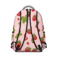 thumbnail image 3 of Strawberry and Leaf Pink Pattern Backpack for School, Cute School Bag with Adjustable Shoulder Straps and Padded Back, 15.3"x11"x7.1", 3 of 5