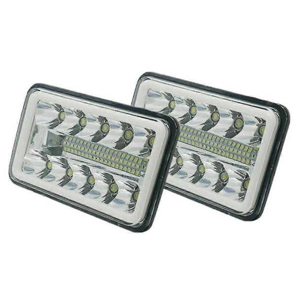Pair 4inch x 6inch LED DRL Light Bulb Crystal Clear SeaLed Beam light lamp Headlight 6X4 Truck