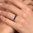 thumbnail image 4 of Gem Stone King 10K Yellow Gold Blue Sapphire Wedding-Bands Ring for Women | 1.10 Cttw | Round 3.5MM | Gemstone September Birthstone | Wedding Engagement Anniversary Promise Ring for Women | Size 8, 4 of 6