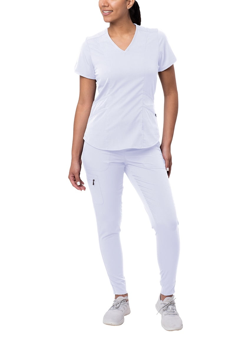 Adar Pro Modern Athletic Scrub Set For Women Modern VNeck Scrub Top