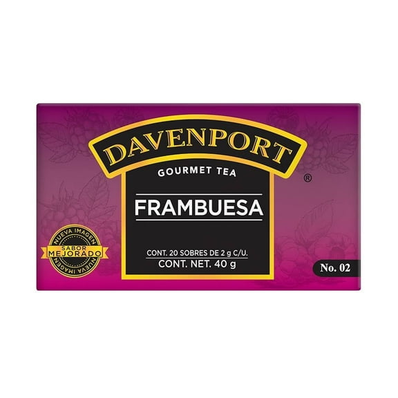 Té gourmet Davenport frambuesa 20 sobres de 2 g c/u