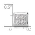 thumbnail image 4 of Real 14kt White Gold 1/4ct. Diamond Princess Square Cluster Chain Slide; for Adults and Teens; for Women and Men, 4 of 4