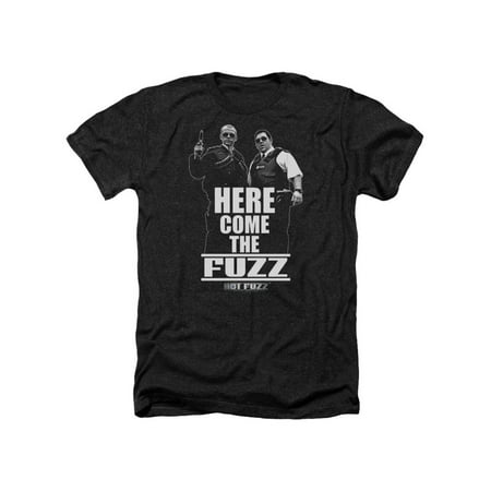 Hot Fuzz Crime Comedy Cop Movie Here Come The Fuzz Adult Heather T-Shirt
