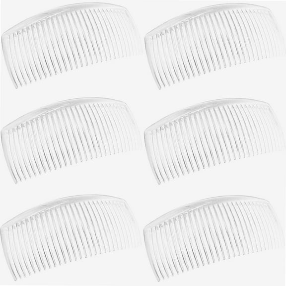 6 Packs French Twist Comb, Plastic Side Hair Combs with 29 Teeth Hair Comb Hair Clip Combs for Fine Hair Accessory for Women- Clear