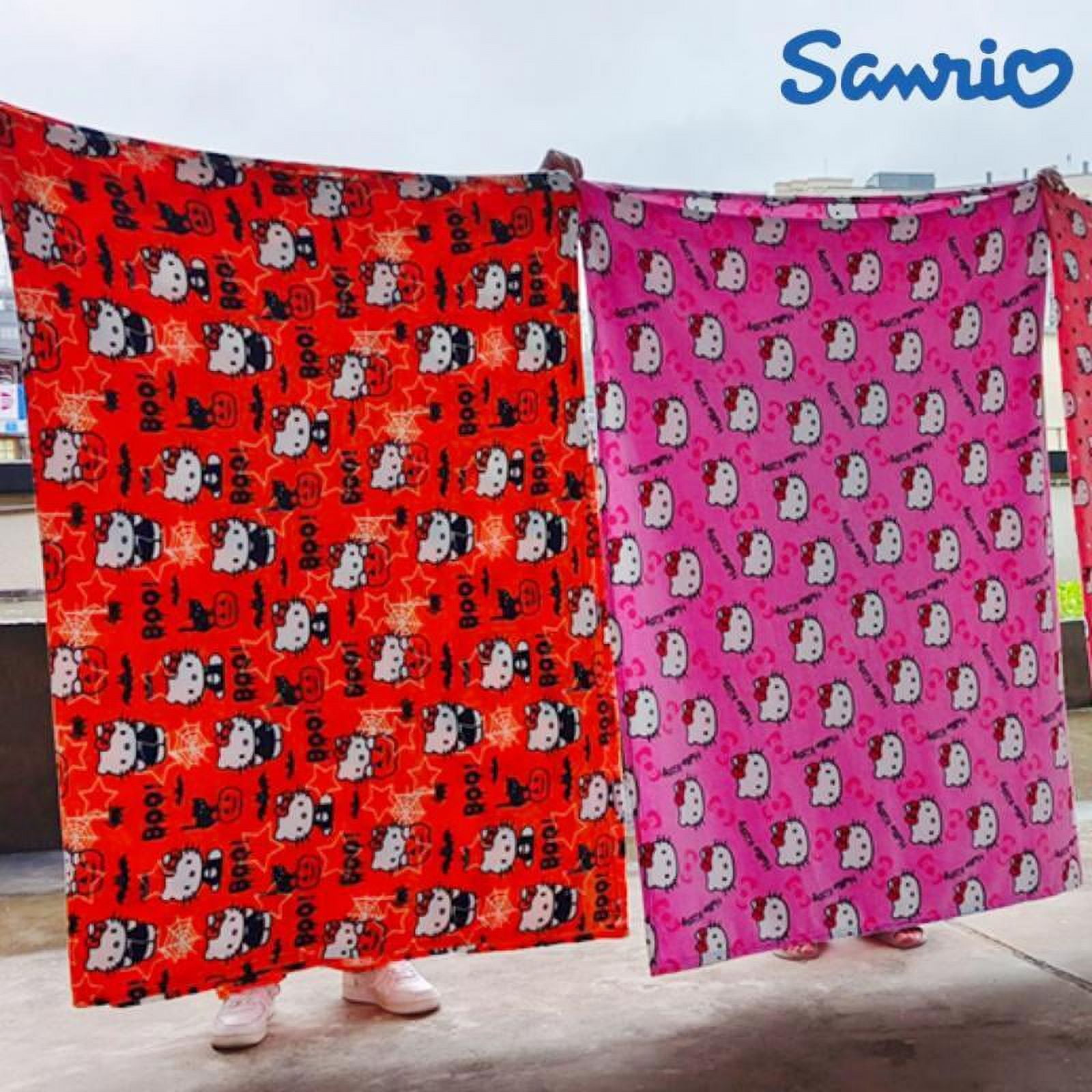 Hello Kitty Sanrio Blanket Halloween Plush Ghost Cartoon Large Flannel Blanket Cute Cotton Sofa Nap Bed Sheet Christmas Gift