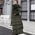 thumbnail image 6 of Niaviben Long Puffer Coat Women Puffer Jacket Womens with Hood Warm Winter Coats for Women Womens Fall Jackets Winter Jacket for Women Shirts Casual Womens Jackets Dressy Casual Green 2XL, 6 of 9