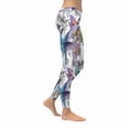 thumbnail image 3 of SUNENAT Modern Hummingbirds and Flowers Women's Capri Leggings Stretchy Skinny Yoga Pants 4XL, 3 of 4