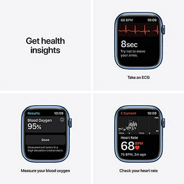 Apple Watch Series 7 GPS, 45mm Blue Aluminum Case with Abyss Blue