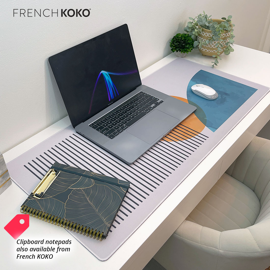 French KOKO Large Desk Pad Mouse Mat, 30" x 15" photo 6