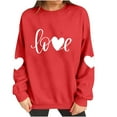 thumbnail image 5 of FDGIU Women's Valentine Pullover Sweatshirt, Cozy Heart Print Long Sleeve Top for Valentine's Day & Comfortable Trendy Style, 5 of 7