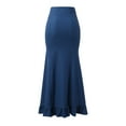 thumbnail image 4 of vigerkar Pencil Skirt for Women Vintage Lace up Tiered Ruffle Maxi Skirts High Waisted Long Mermaid Fishtail Skirt Blue, S, 4 of 7