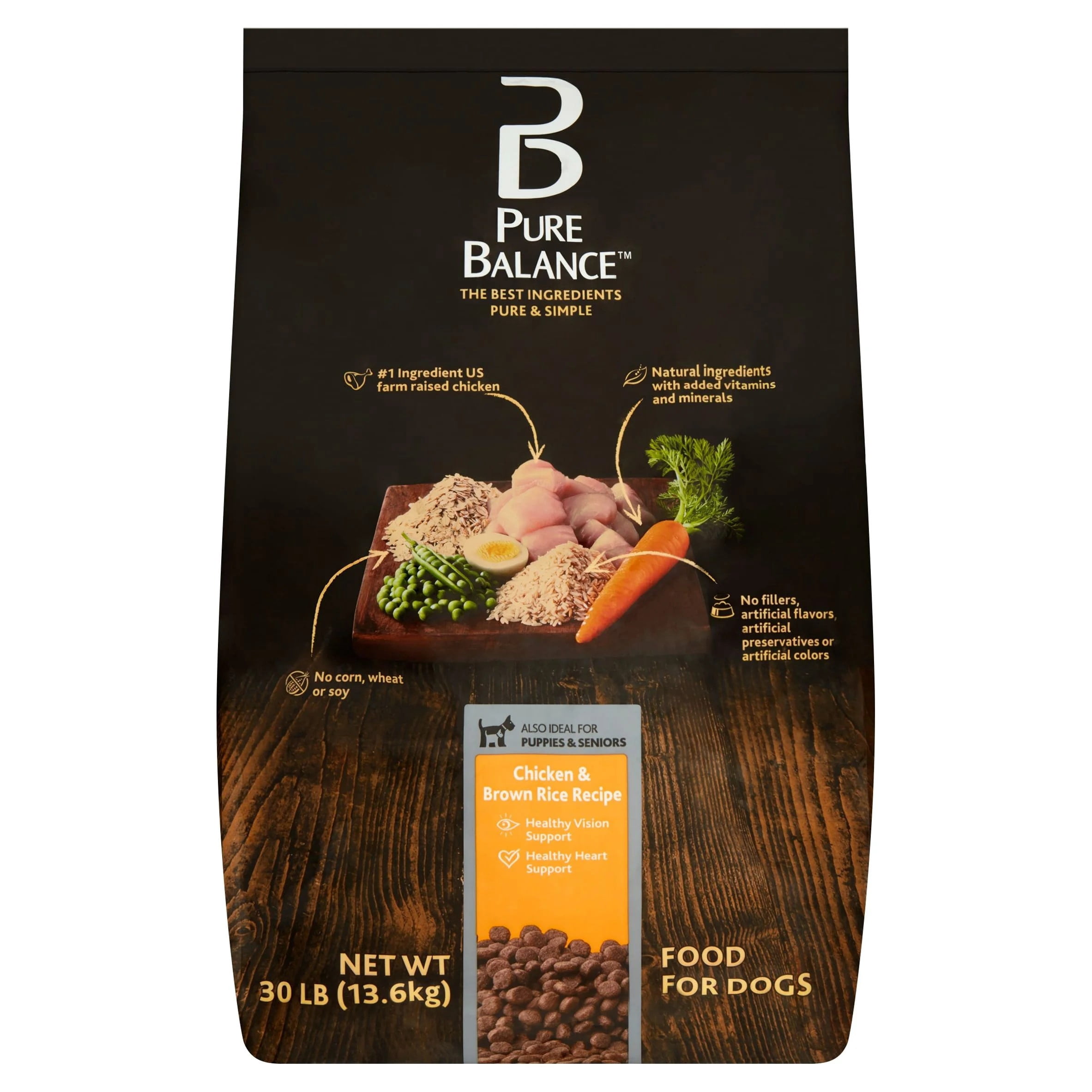 Pure Balance Chicken and Brown Rice Recipe Dry Dog Food, 30 lb
