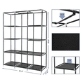thumbnail image 4 of GZXS Portable Closet Wardrobe with Non-Woven Fabric Cover, Clothes Storage Organizer with Hanging Rod and Side Pocket, Easy Assembly, Black, 4 of 8