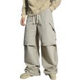 thumbnail image 2 of Mens Loose Fit Cargo Pants with Elastic Waistband Multiple Pockets Casual Straight Leg Trousers for Daily Wear, 2 of 4