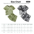 thumbnail image 2 of PatPat Toddler Boys Clothes Baby Boy Outfit Sets 2 Piece Tie Dye 100% Cotton Short Sleeve Top and Shorts, Army Green,18-24 Months, 2 of 7