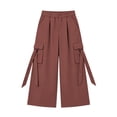 thumbnail image 7 of Hvogkswy Cargo Capri Pants for Women Summer Casual High Waist Wide Leg Capris Loose Fitted Multi Pockets Outdoor Hiking Pants, 7 of 7