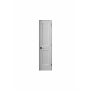 18 in. x 80 in. Right-Handed Solid Core White Primed Double Panel Prehung Interior Door Black Hinges