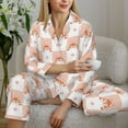 thumbnail image 4 of Goofa love plaid fox Printed Women’s 2 Piece Pajama Set Super,Pajamas Women's Long Sleeve Sleepwear Soft Button Down Loungewear Pjs Lounge Set Nightwear-Small, 4 of 9