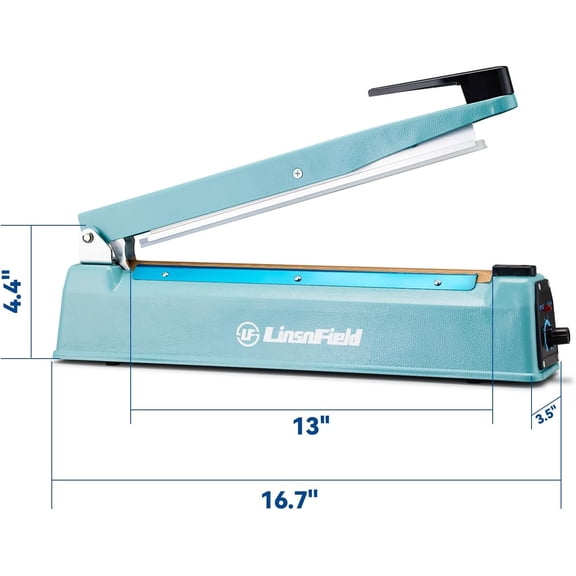 Commercial Bag Sealer 12 Inch Iron Impulse Heat Sealer with 8-Level Temp Control for Mylar Poly Bags