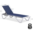 thumbnail image 2 of PURPLE LEAF Patio Chaise Lounge Chair Outside Aluminum Plastic Stackable Tanning Outdoor Lounger for Pool Sunbathing Beach Deck Outside, Navy Blue, 2 of 8