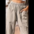 thumbnail image 4 of Pantalones de Verano para Mujer, Estilo Palazzo, Holgados, de Cintura Alta, Estampados, para Vacaciones en la Playa Caqui XL, 4 of 8