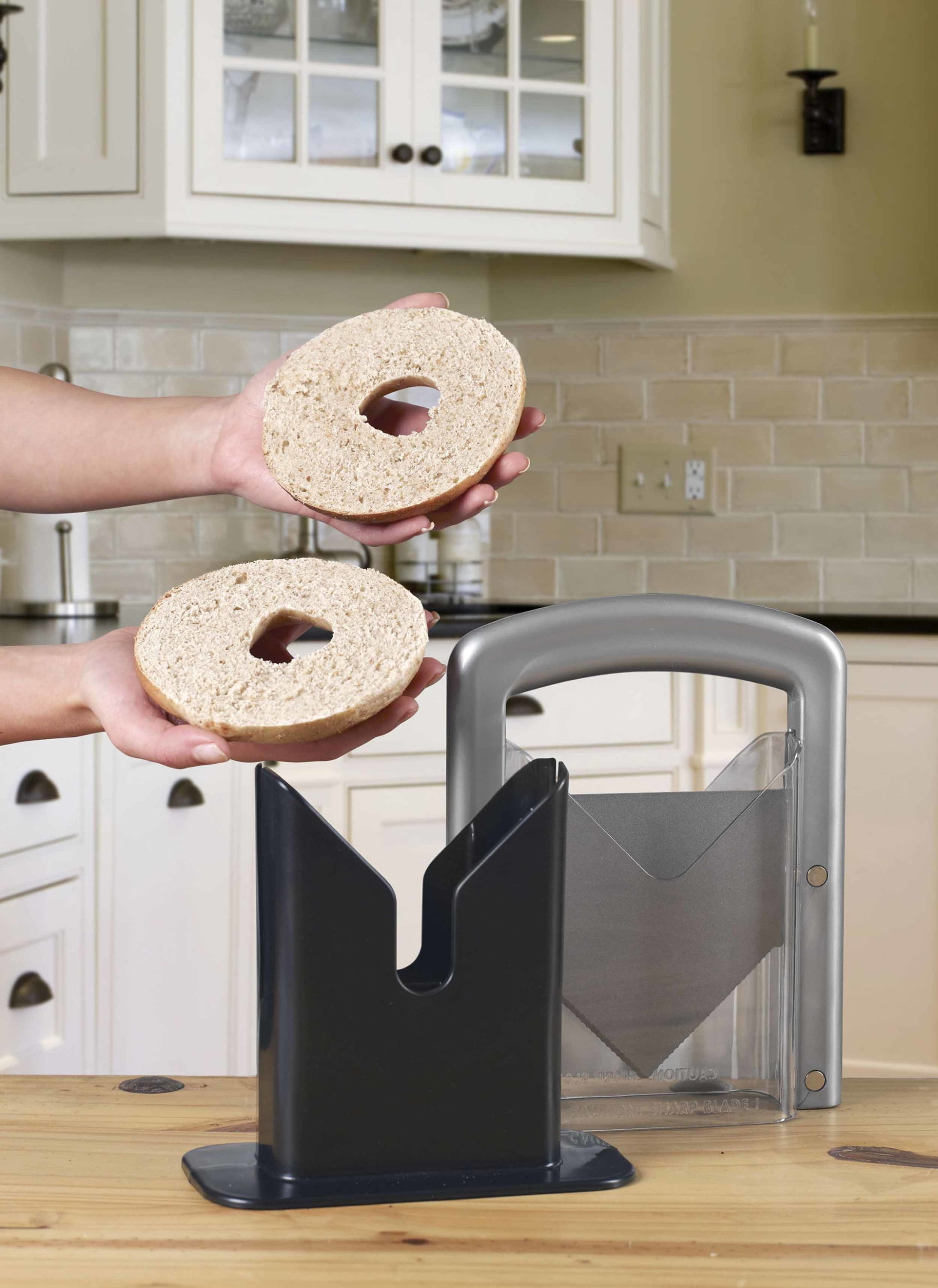 Hoan Dishwasher Safe Bagel Biter Guillotine in Silver
