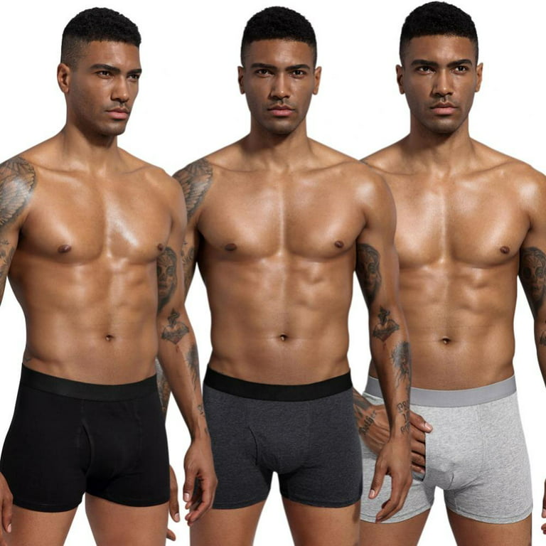 Popvcly Men's Breathable Cotton Underwear 3Pack Skin-friendly Sports Boxer  Briefs