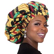 Slay The Crochet | Premium Large Satin Lined Bonnet Silk Bonnet Sleeping Cap | No Slip Double Layer | Preserve Long Hair | African Print