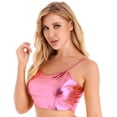thumbnail image 5 of YiZYiF Womens Casual Patent Leather Crop Top Glossy Tank Tops Vest Clubwear, 5 of 6