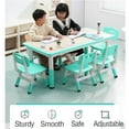 thumbnail image 3 of BeesClover Kids Table and 6 Chairs Set, Height Adjustable Arts & Crafts Table with Graffiti Desktop, Non-Slip Legs,Ideal for Ages 2-10, Children's Multi-Activity for Classrooms, Daycares,Home, 3 of 7