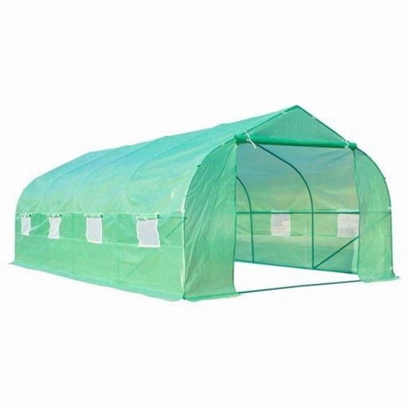 20 x 10 x 7 ft. Portable Walk-In Garden Greenhouse, Deep Green