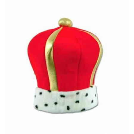 Beistle Plush Imperial Kings Crown One Size Red 60706-R