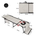 thumbnail image 3 of VEIKOUS 2 PCs Portable Tanning Chair, 5-Position Adjustable Sunbath Lounge Chair w/Face & Arm Hole, Pillow & Pocket, Cream White, 3 of 3