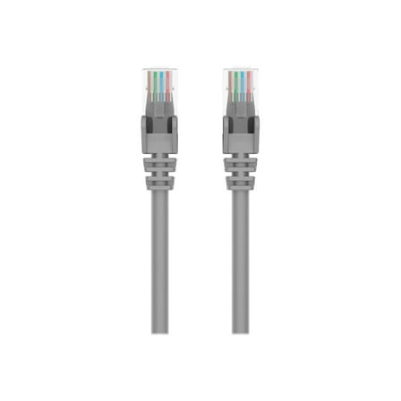 Belkin 25ft CAT5e Ethernet Patch Cable Snagless, RJ45, M/M, Gray - Patch cable - RJ-45 (M) to RJ-45 (M) - 25 ft - UTP - CAT 5e - snagless - gray - for Omniview SMB 1x16, SMB 1x8; OmniView SMB CAT5 KVM Switch
